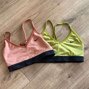 Bundle-Nike Women’s V-Neck Sports Bralette — Pink and Lime